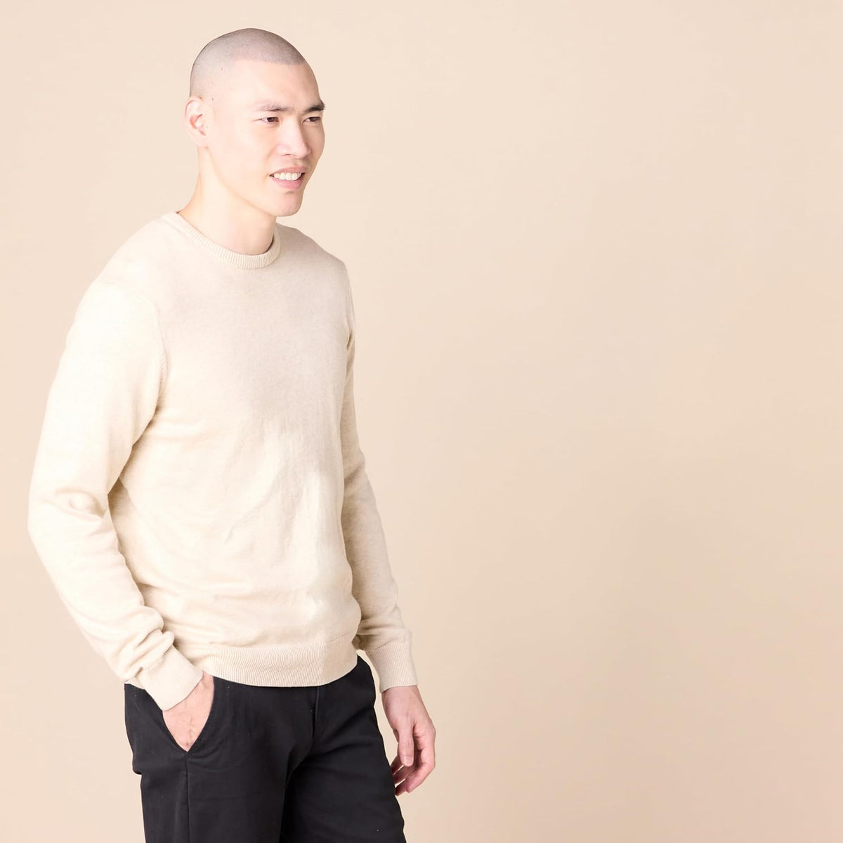Amazon Essentials Men's Cable Knit Long-Sleeve Crewneck Sweater, 100% Cotton, Big & Tall Options Available