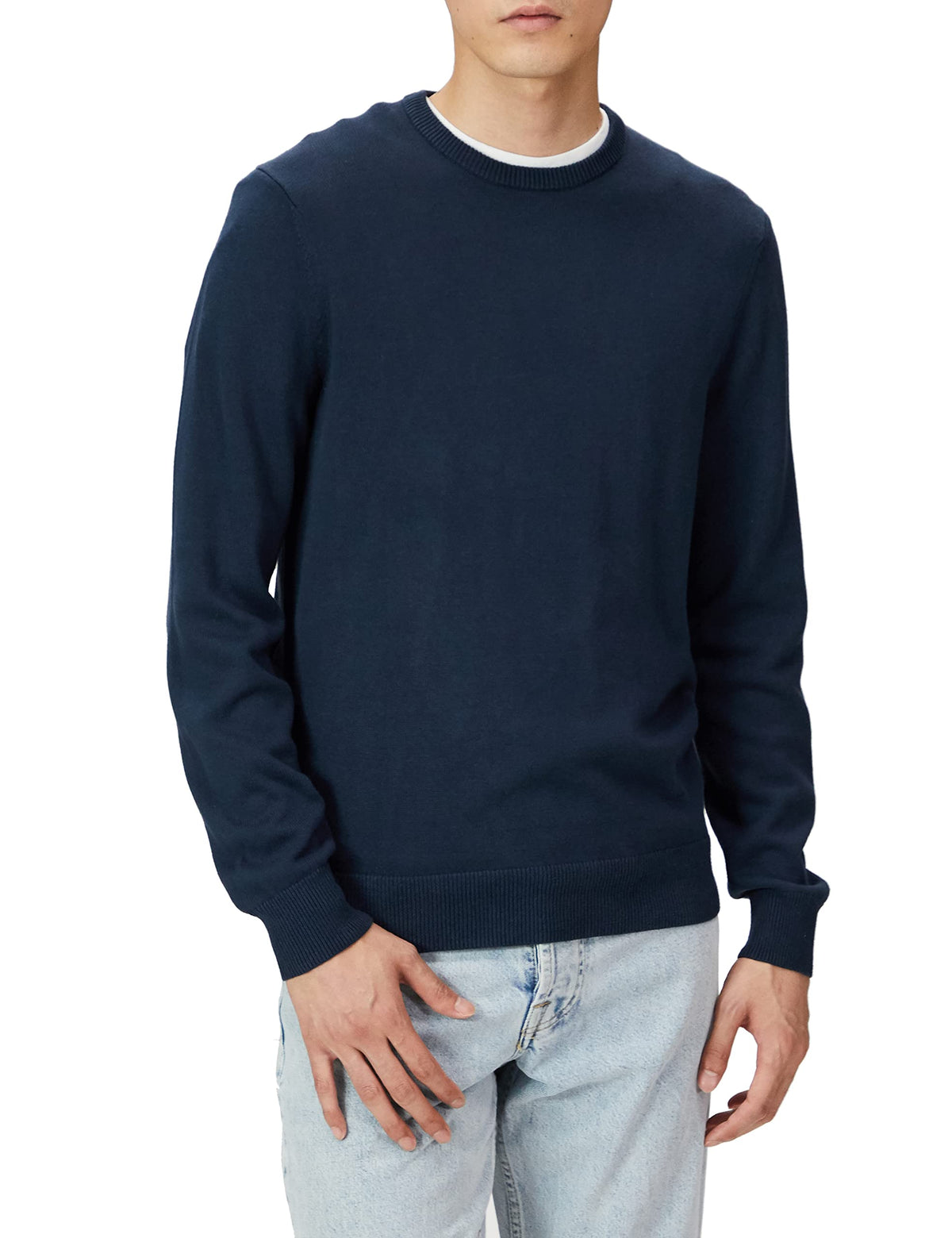 Amazon Essentials Men's Cable Knit Long-Sleeve Crewneck Sweater, 100% Cotton, Big & Tall Options Available