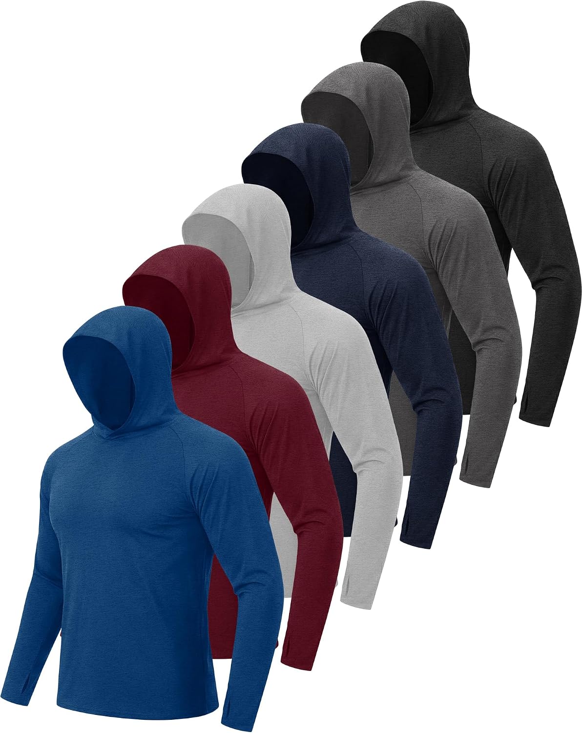 4 Pack Sun Hoodie for Men UV UPF 50+ Lightweight Fishing Shirts Rash Guard