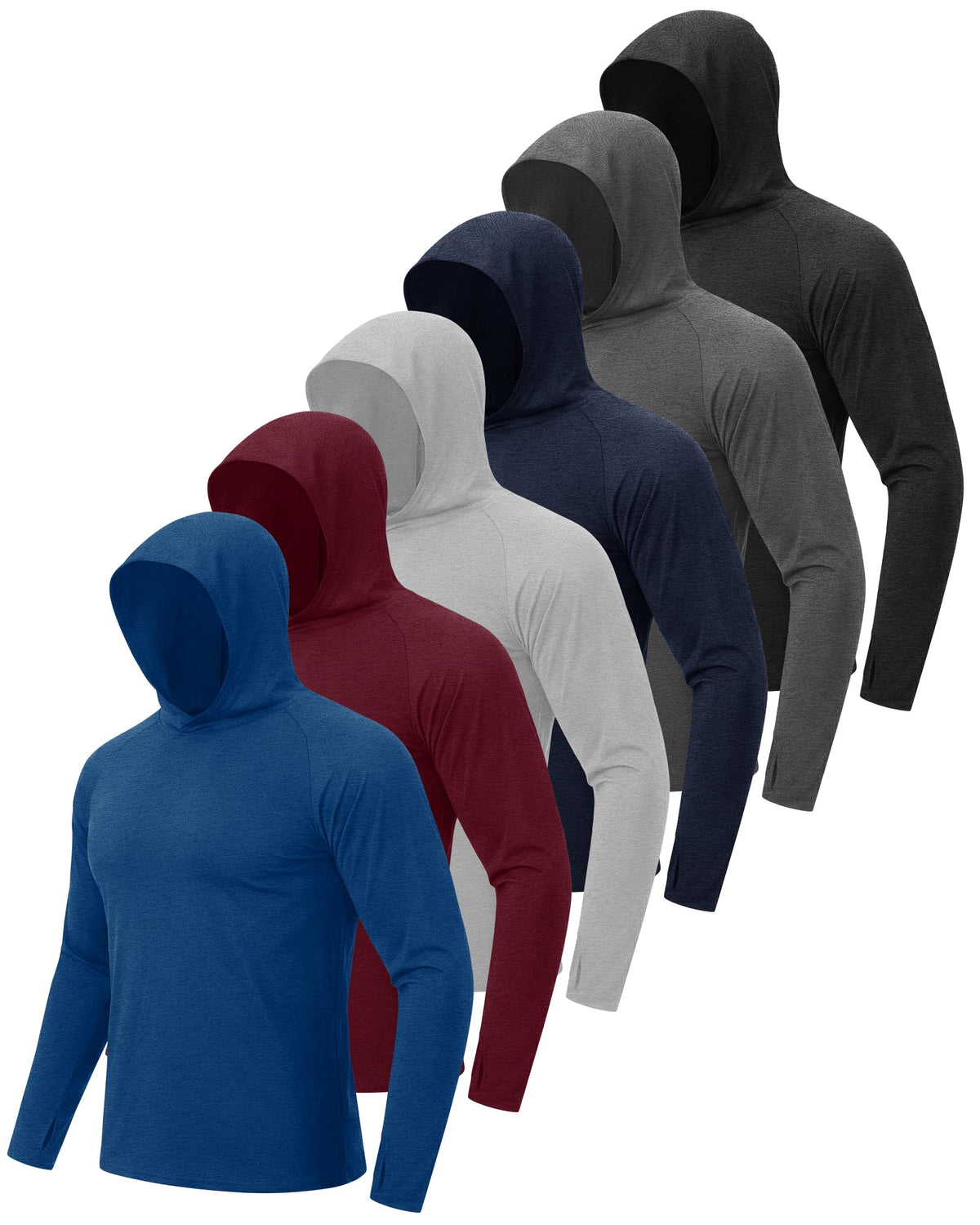 4 Pack Sun Hoodie for Men UV UPF 50+ Lightweight Fishing Shirts Rash Guard