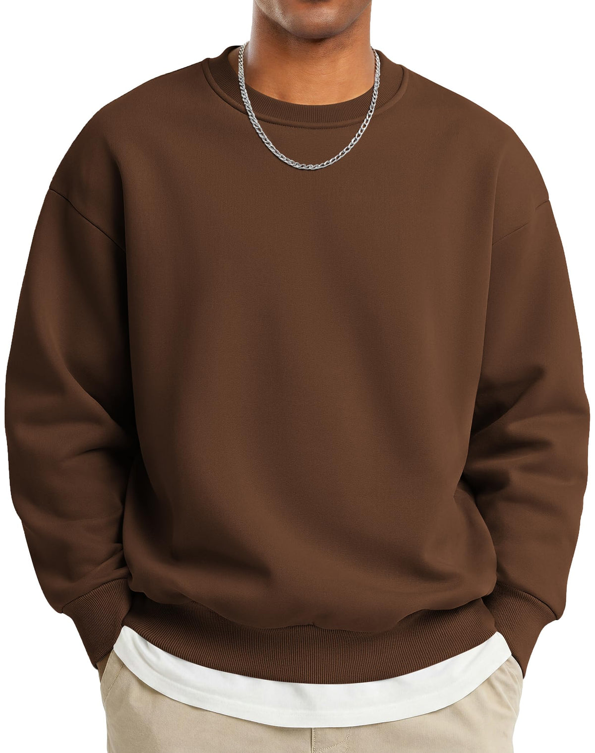 COOFANDY Men's Crewneck Sweatshirts Fleece Pullover Thermal Casual Shirt