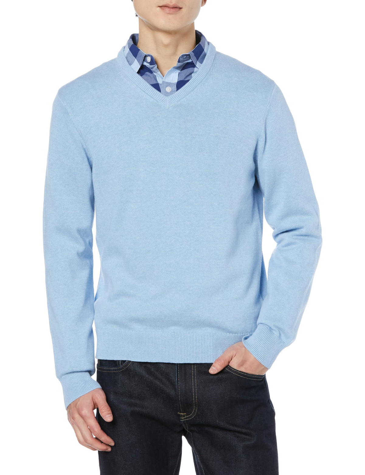 Amazon Essentials Men's Regular Fit Cotton V-Neck Pullover Sweater (Available in Big & Tall)