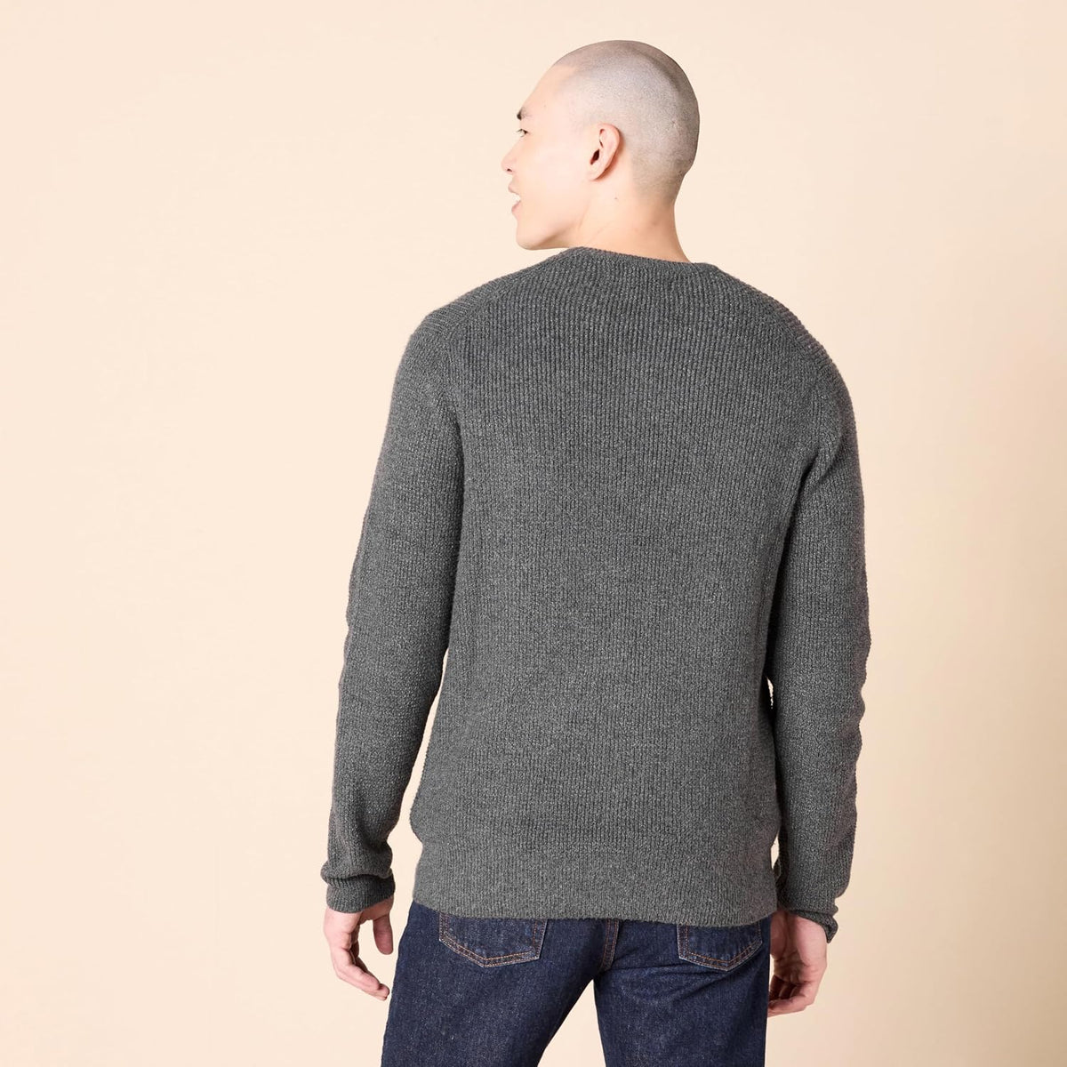 Amazon Essentials Men's Long-Sleeve Soft Touch Waffle Stitch Crewneck Sweater