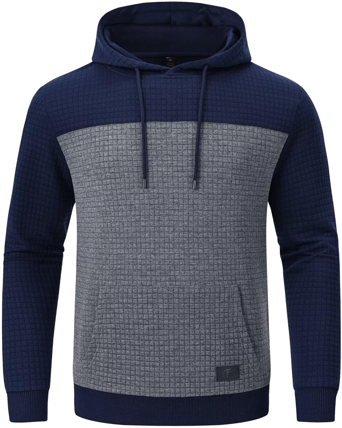 Yundobop Men's Pullover Hoodies Plaid Jacquard with Kangaroo Pocket