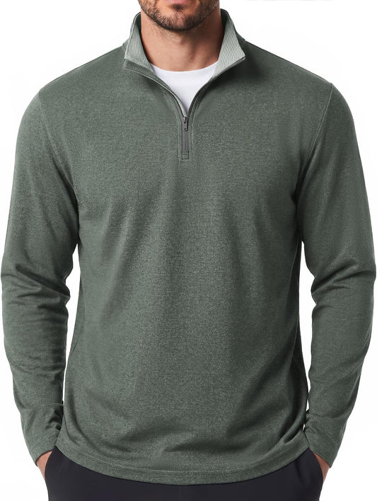 COOFANDY Mens Quarter Zip Pullover Golf Shirts Casual Mock Neck Sweatshirt