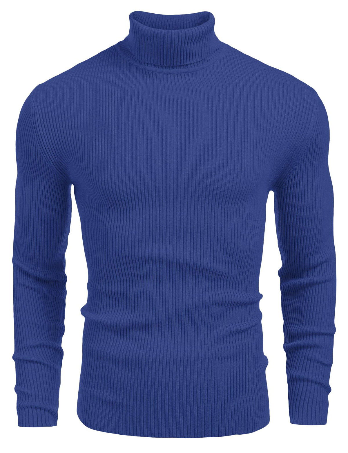 COOFANDY Mens Ribbed Slim Fit Knitted Pullover Casual Turtleneck Sweater