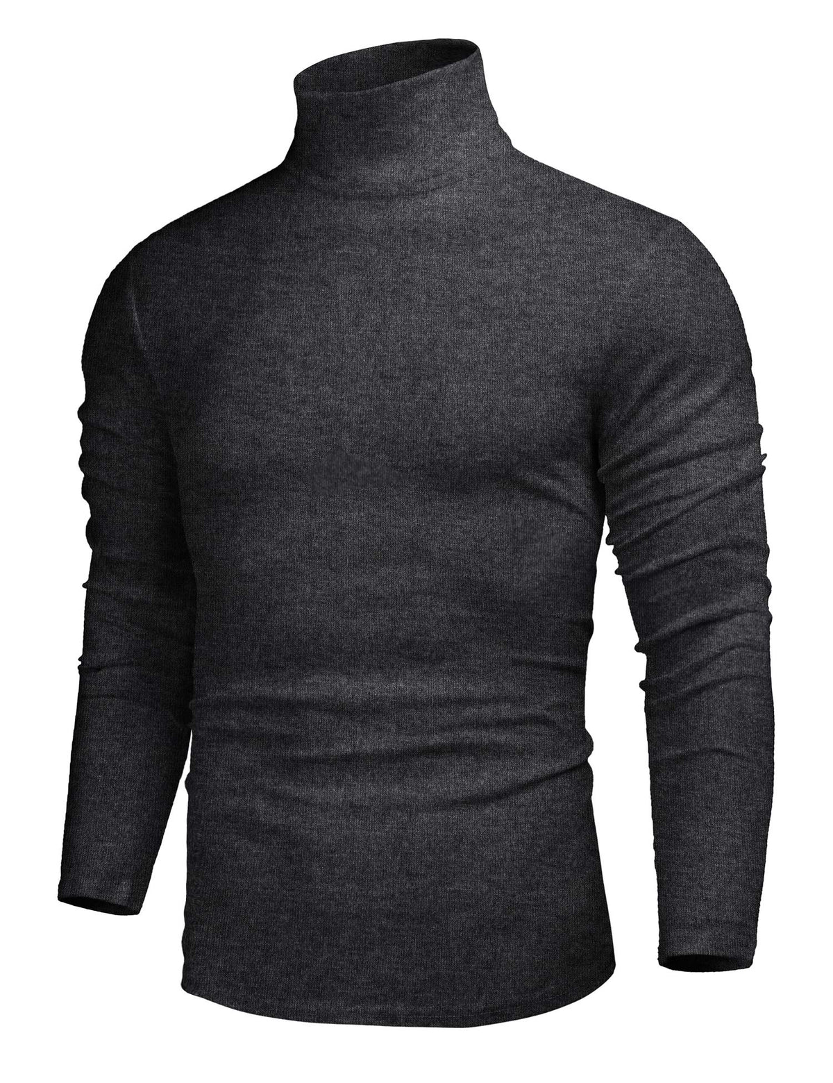Poriff Men's Casual Slim Fit Basic Tops Knitted Lightweight Turtleneck Pullover Sweater