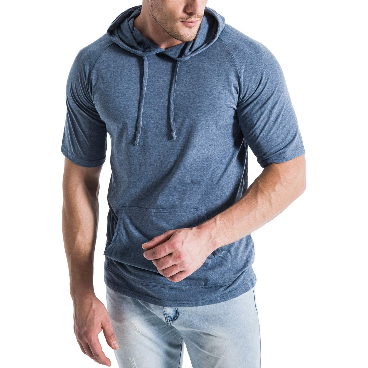 SIR7 Men's Gym Workout Active Long Sleeve Pullover Lightweight Hoodie Casual Hooded Sweatshirts
