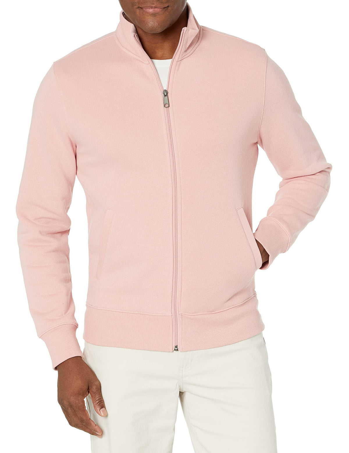 Amazon Essentials Men's Standard Full-Zip Fleece Mock Neck Midweight Sweatshirt with Pockets