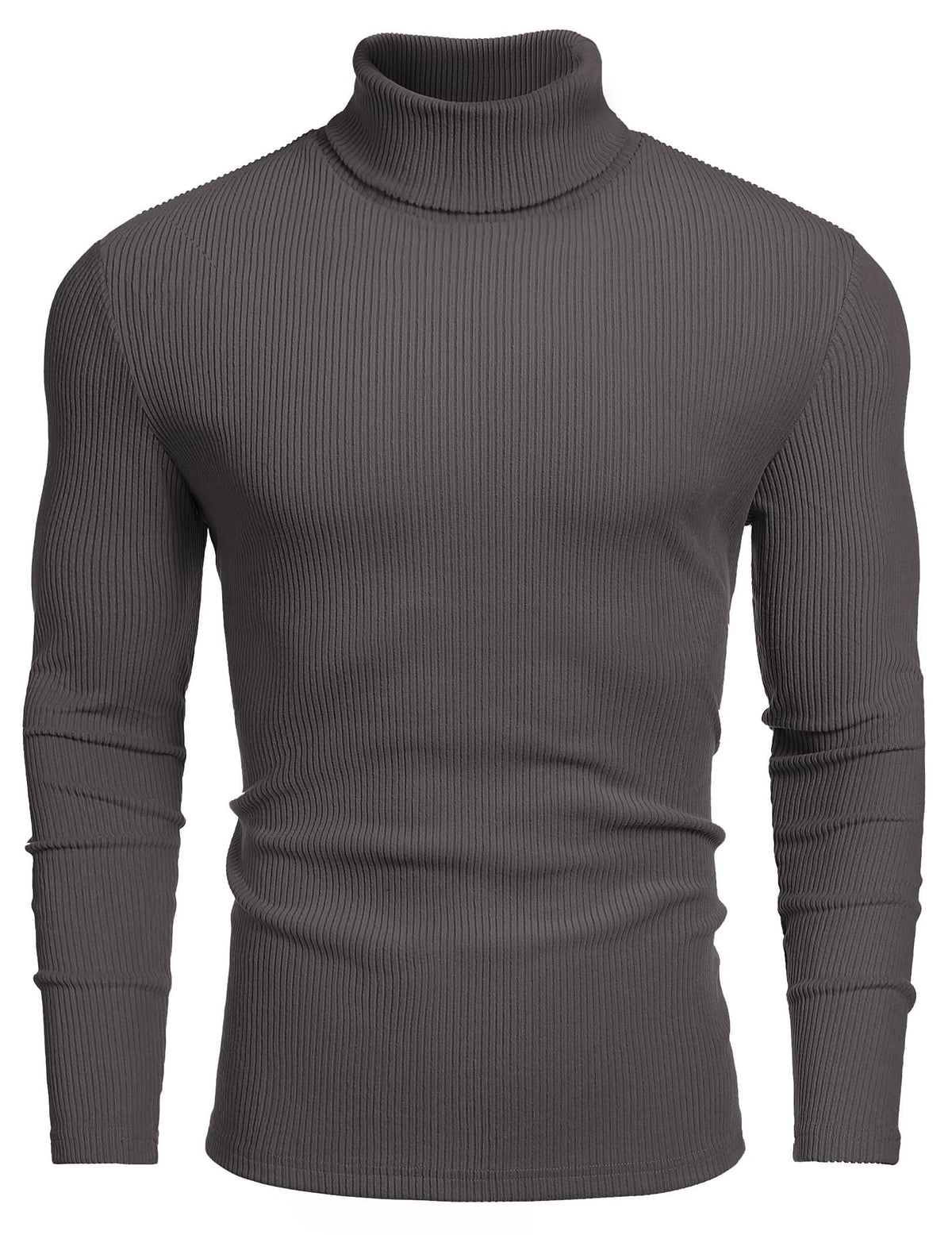 COOFANDY Men's Ribbed Turtleneck Sweater Casual Basic Long Sleeve Knitted Pullover Sweater