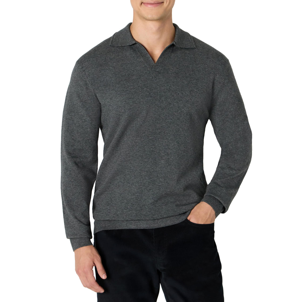 Amazon Essentials Men's Long Sleeve Regular-Fit Knit Polo Sweater