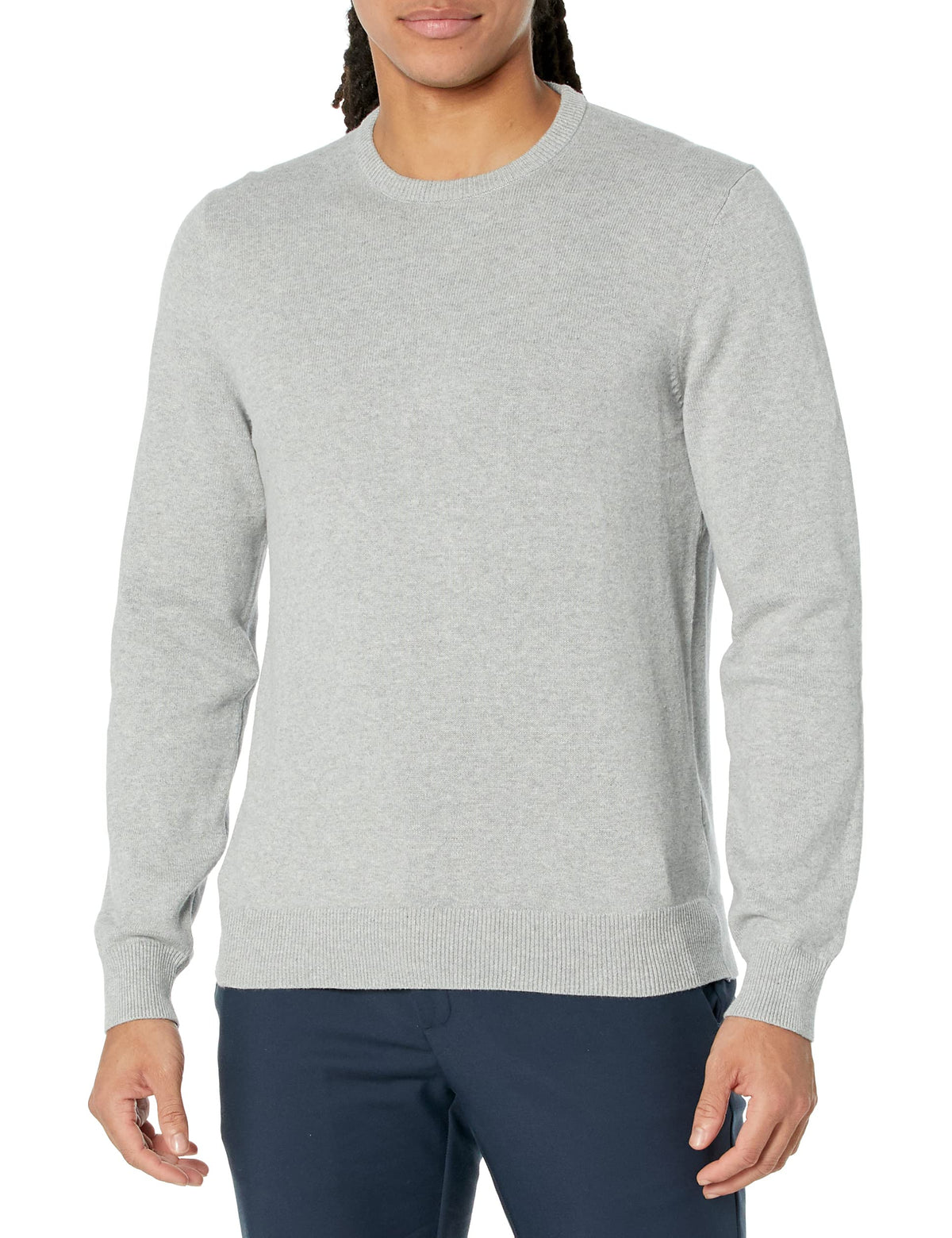 Amazon Essentials Men's Cable Knit Long-Sleeve Crewneck Sweater, 100% Cotton, Big & Tall Options Available