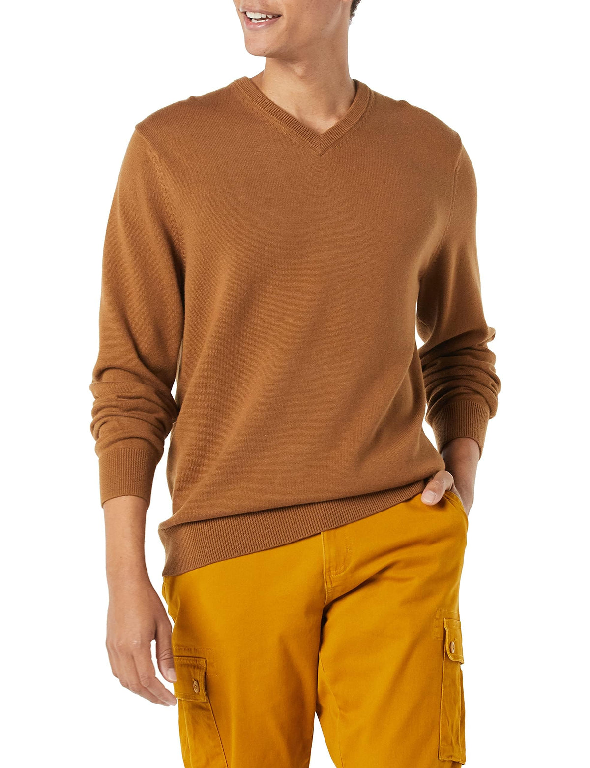 Amazon Essentials Men's Regular Fit Cotton V-Neck Pullover Sweater (Available in Big & Tall)