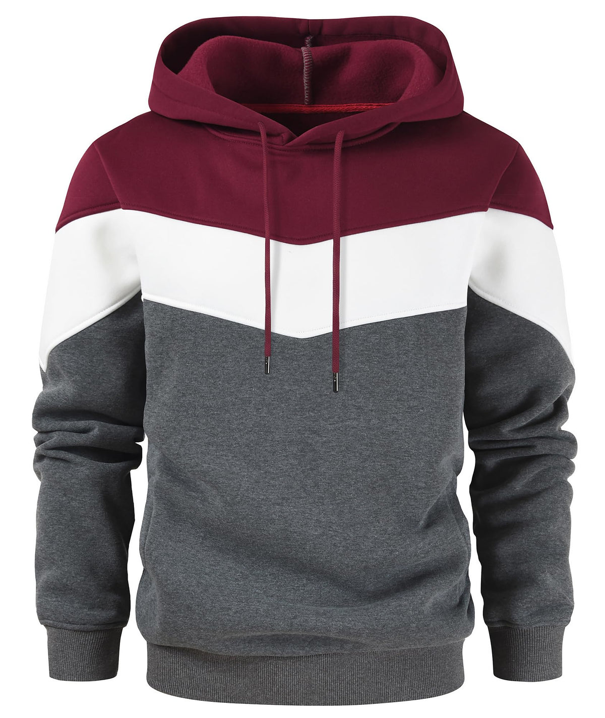 Gesean Men's Novelty Color Block Pullover Fleece Hoodie Casual Sweatshirt