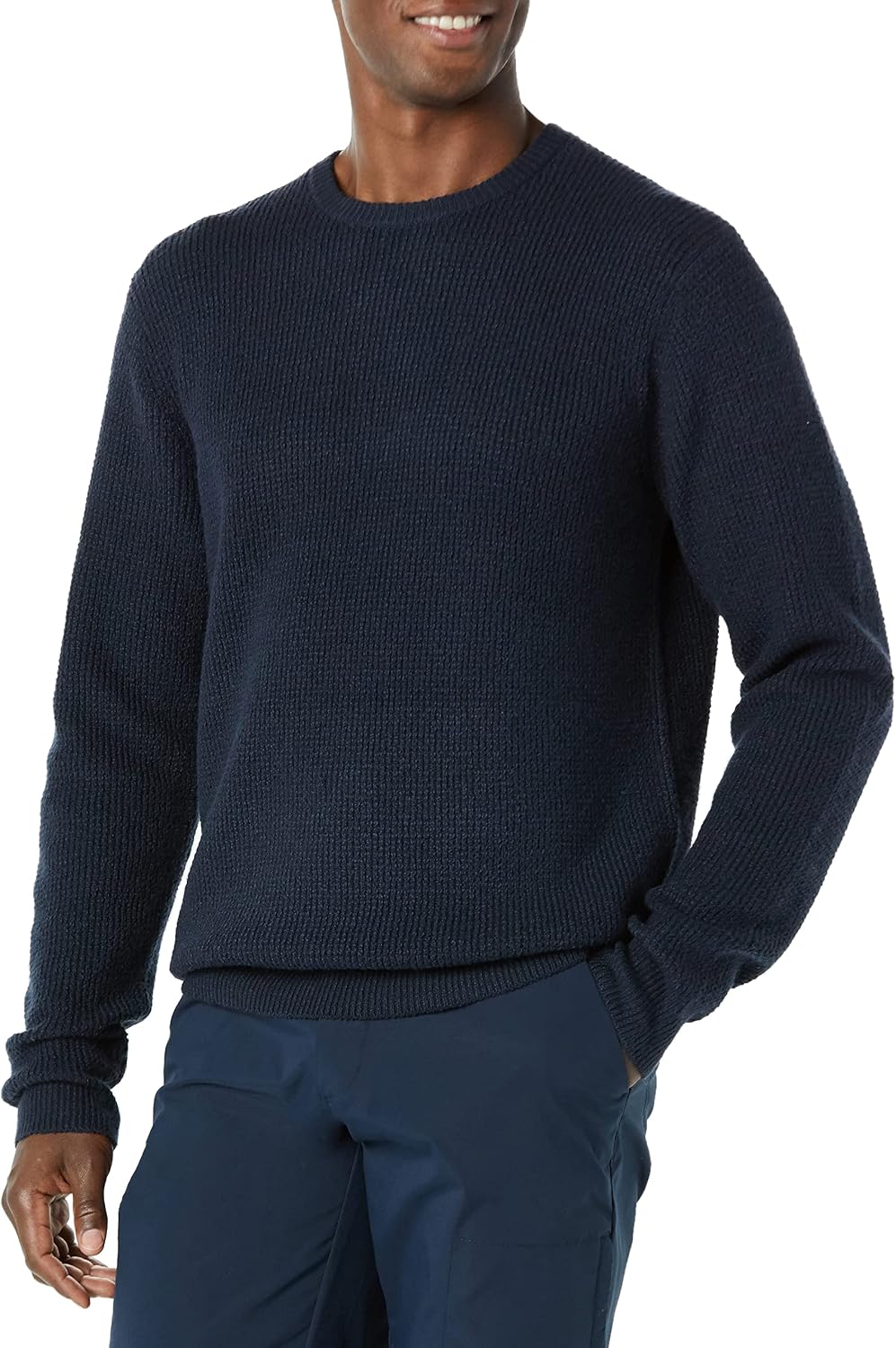 Amazon Essentials Men's Long-Sleeve Soft Touch Waffle Stitch Crewneck Sweater