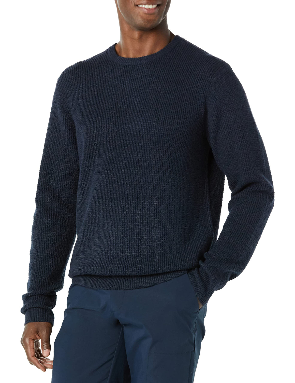 Amazon Essentials Men's Long-Sleeve Soft Touch Waffle Stitch Crewneck Sweater