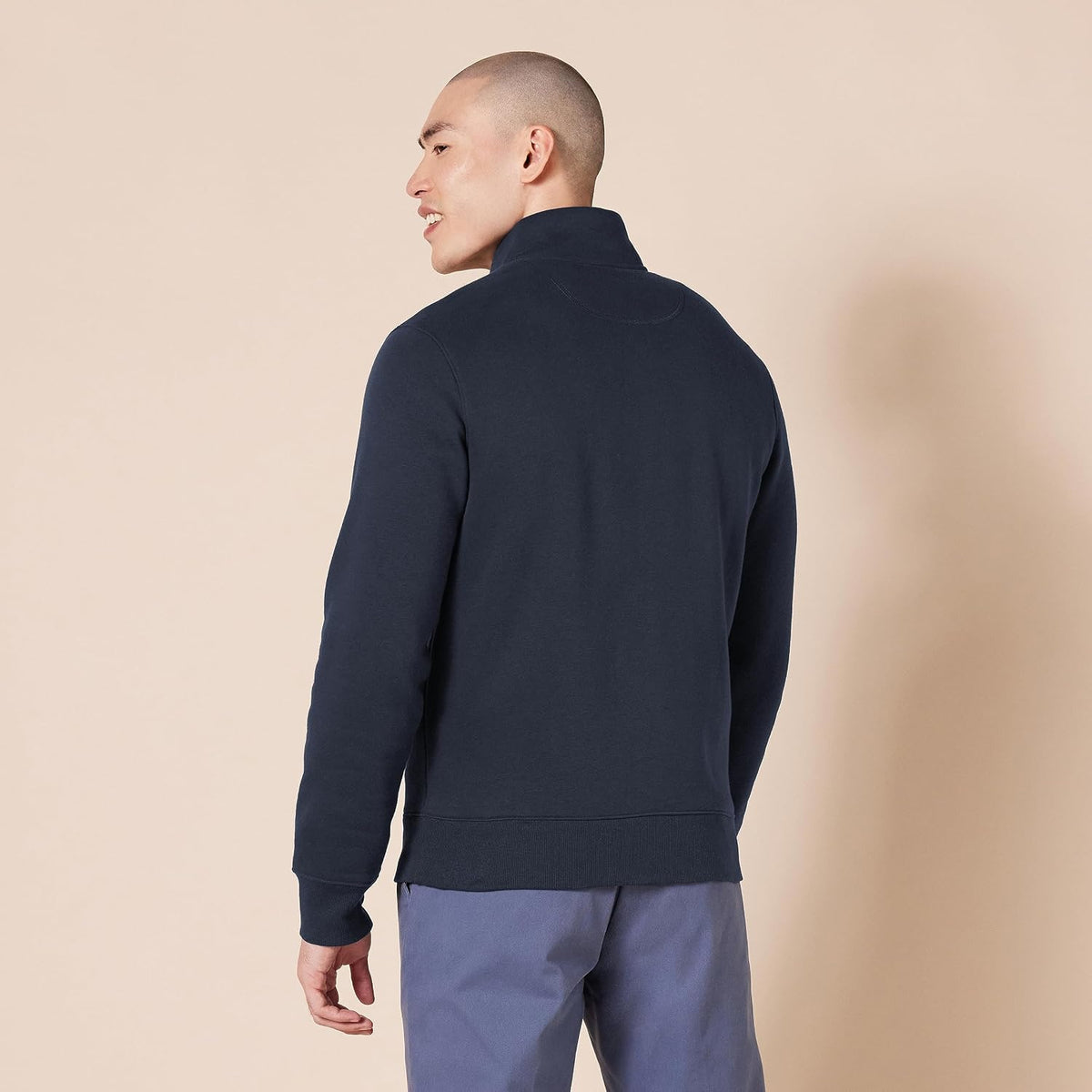 Amazon Essentials Men's Standard Full-Zip Fleece Mock Neck Midweight Sweatshirt with Pockets