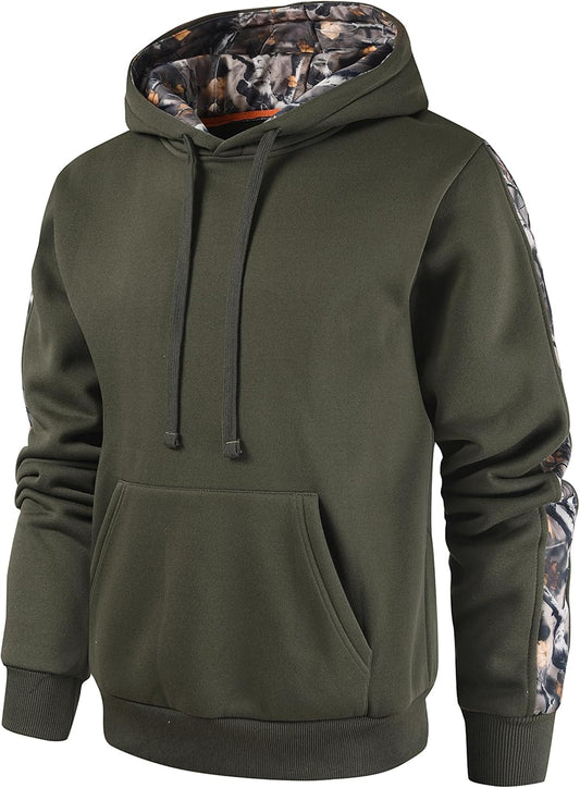 Leidowei Men's Camo Outfitter Fleece Hoodie Pullover Long Sleeve Casual Sweatshirt with Pocket