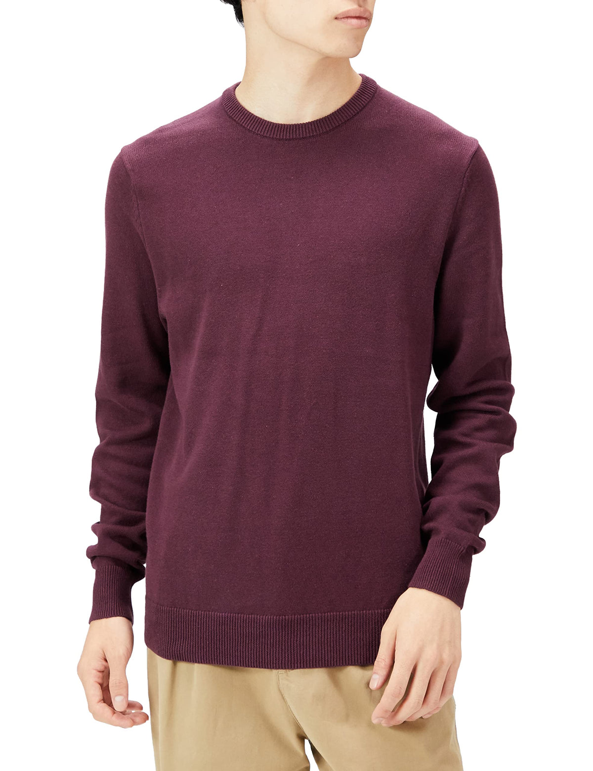 Amazon Essentials Men's Cable Knit Long-Sleeve Crewneck Sweater, 100% Cotton, Big & Tall Options Available
