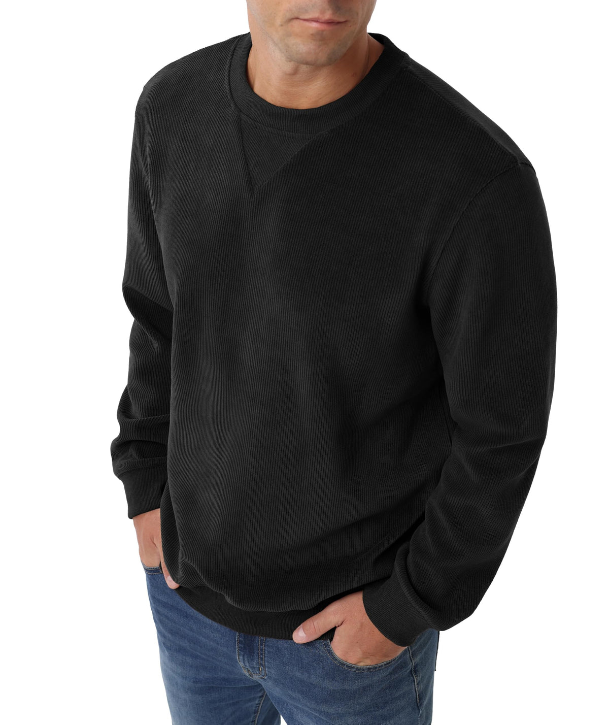 Sailwind Men's Corduroy Sweatshirt Casual Long Sleeve Crewneck Pullover Sweatshirts
