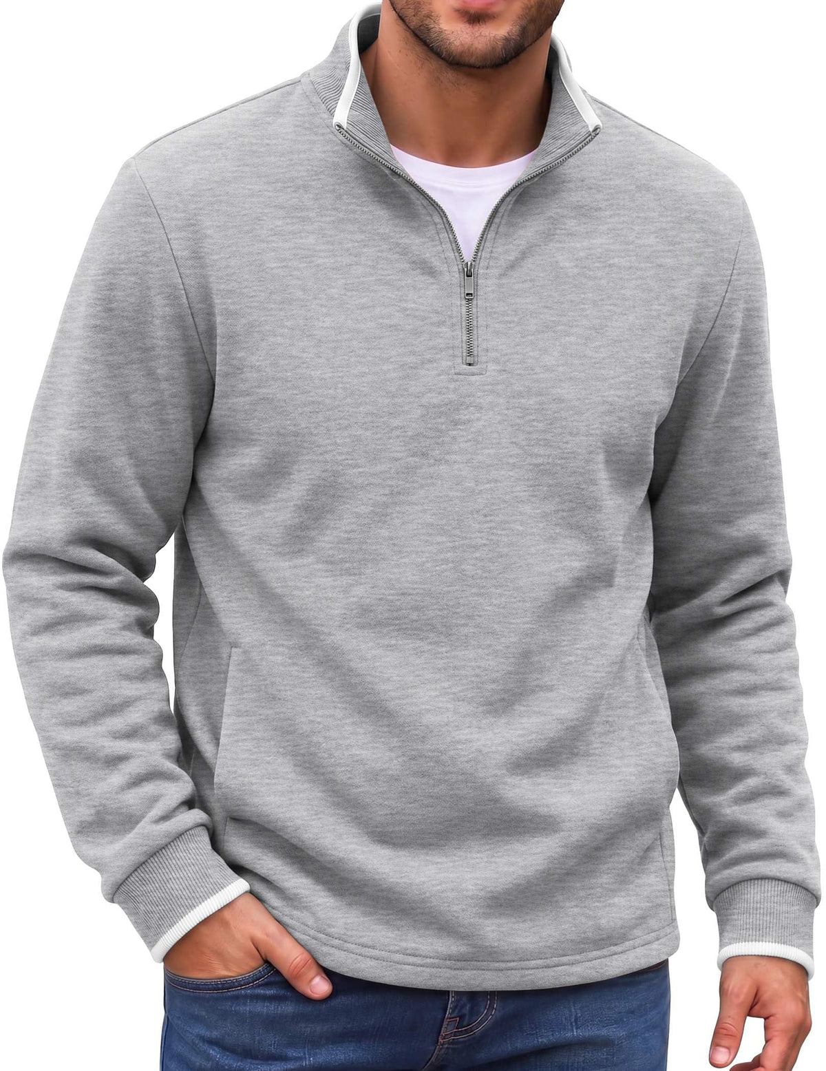 COOFANDY Mens Quarter Zip Pullover Fleece Mock Neck Casual Sweatshirt 2026