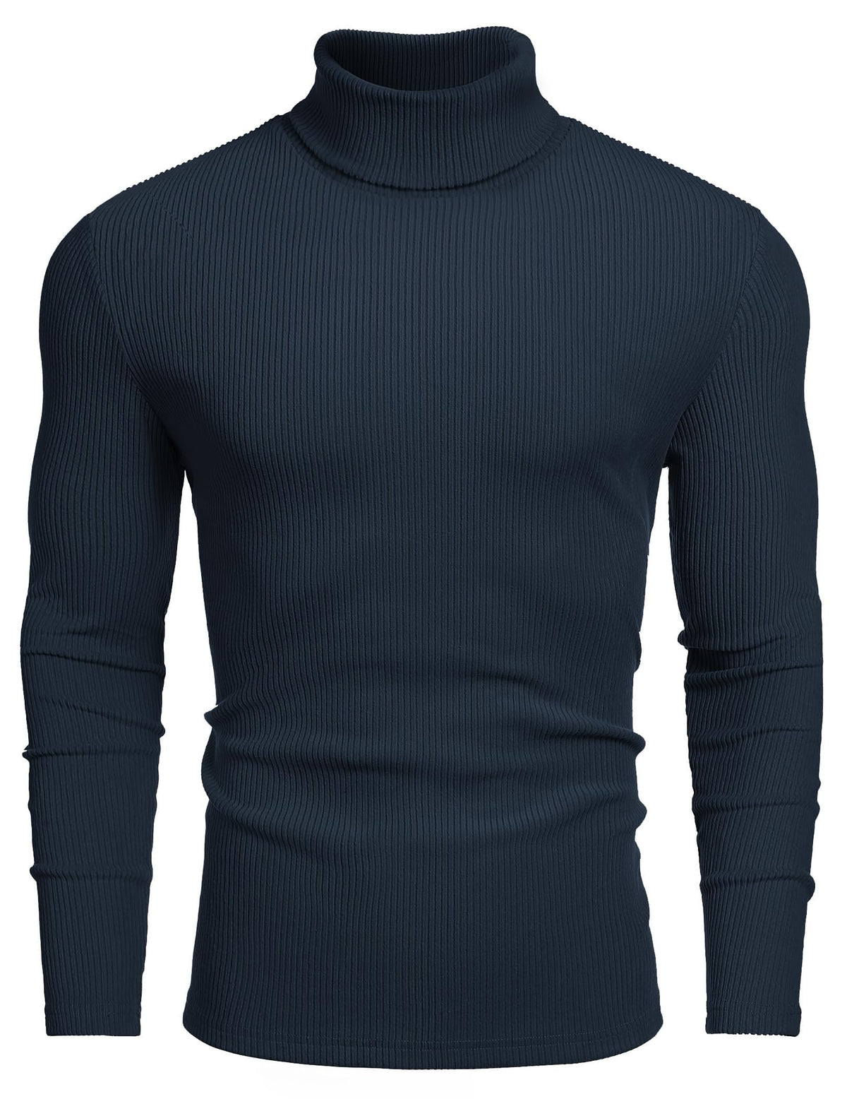 COOFANDY Men's Ribbed Turtleneck Sweater Casual Basic Long Sleeve Knitted Pullover Sweater