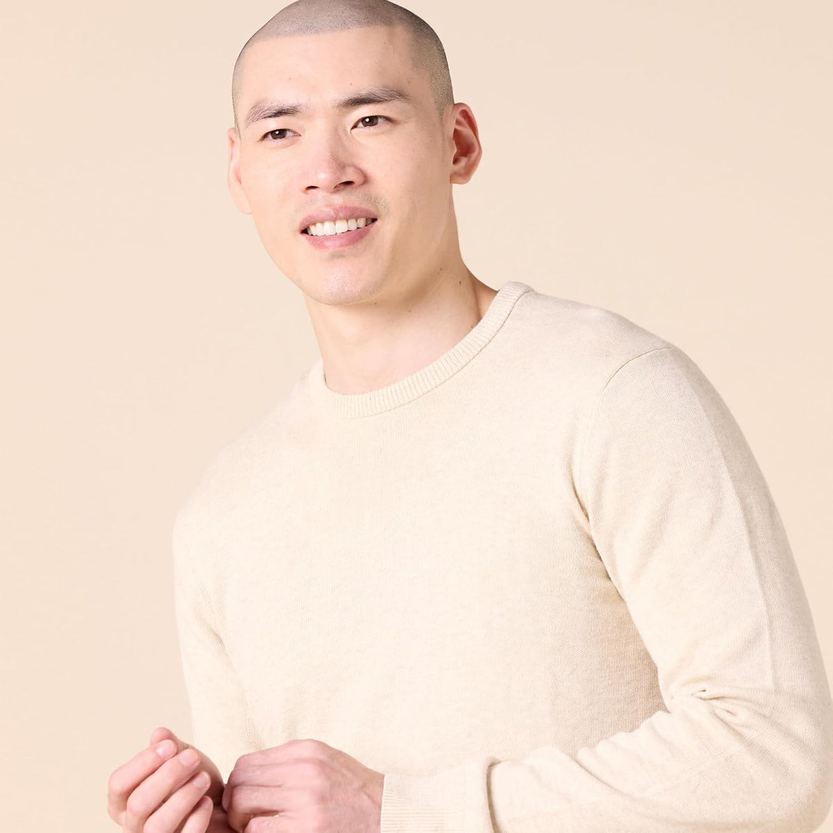 Amazon Essentials Men's Cable Knit Long-Sleeve Crewneck Sweater, 100% Cotton, Big & Tall Options Available