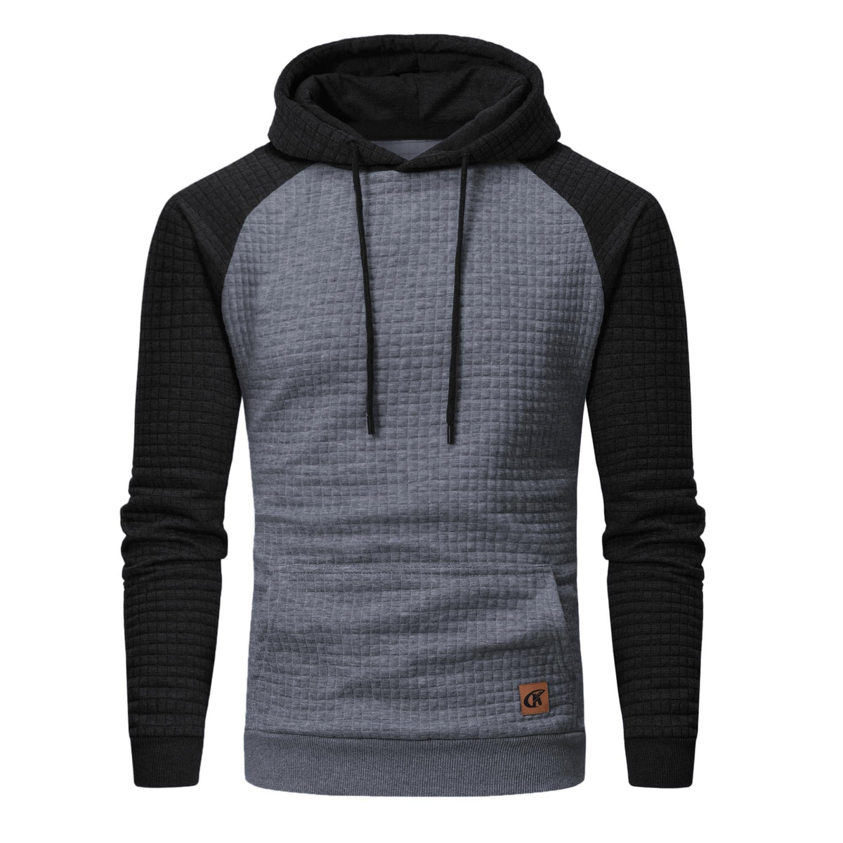 Yundobop Men's Pullover Hoodies Plaid Jacquard with Kangaroo Pocket