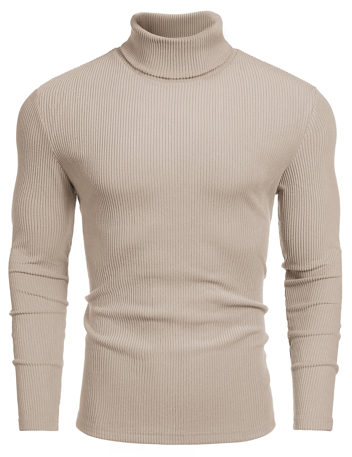 COOFANDY Men's Ribbed Turtleneck Sweater Casual Basic Long Sleeve Knitted Pullover Sweater