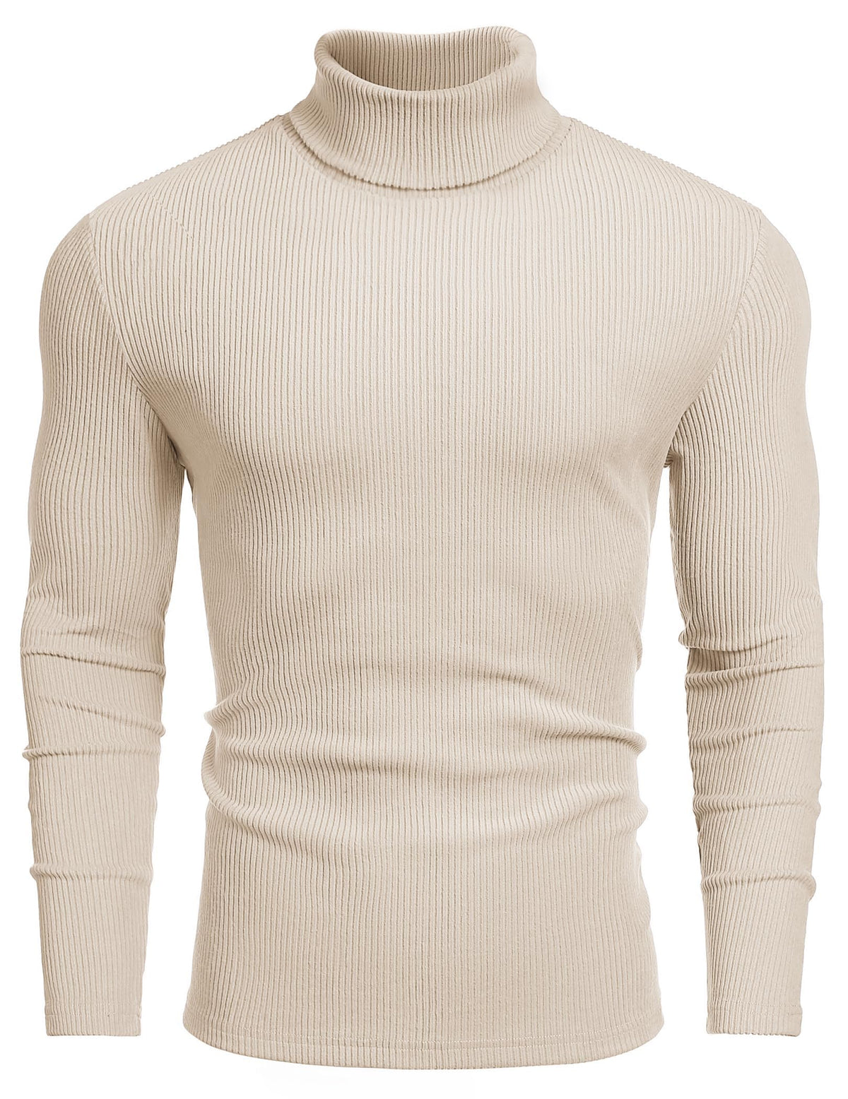 COOFANDY Men's Ribbed Turtleneck Sweater Casual Basic Long Sleeve Knitted Pullover Sweater
