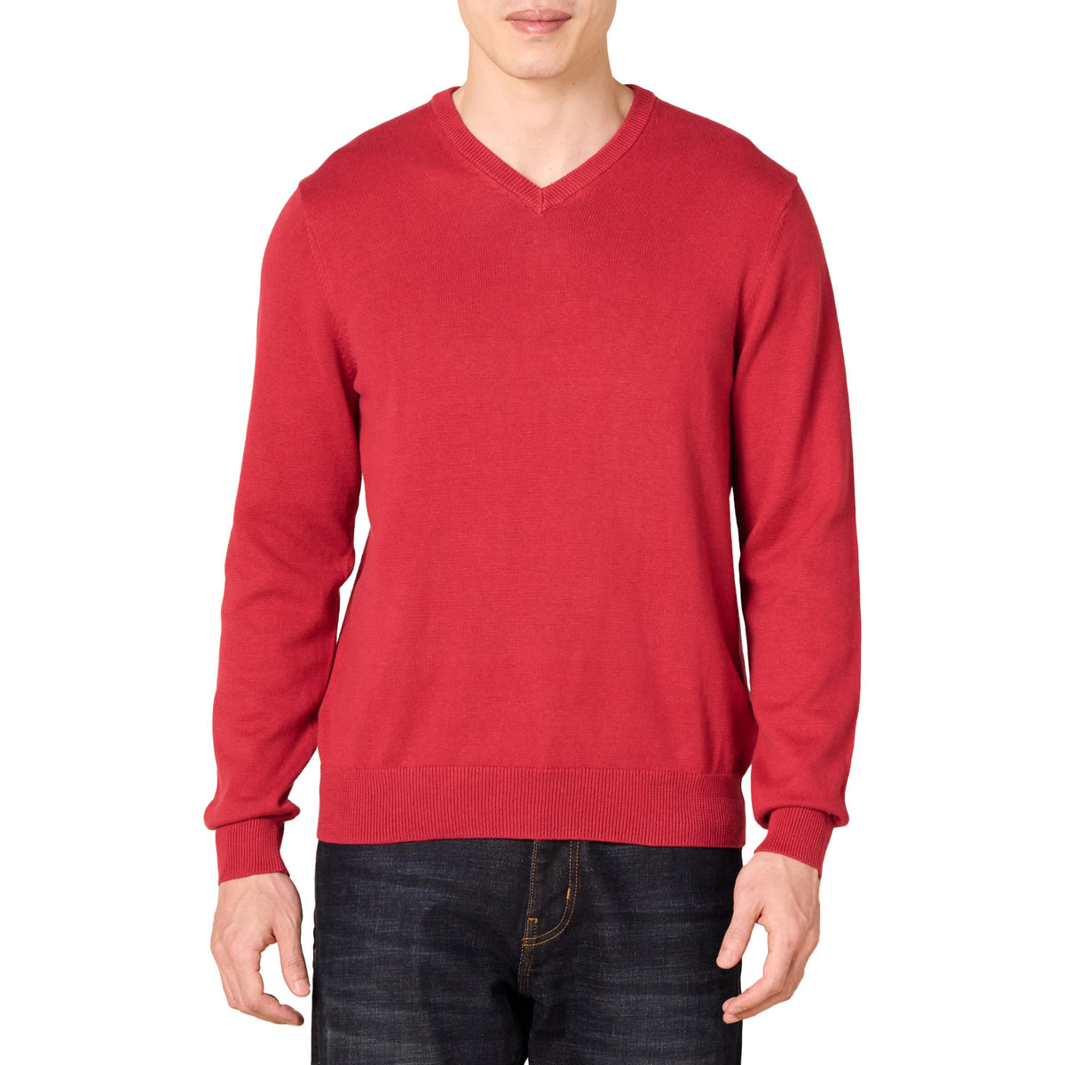 Amazon Essentials Men's Regular Fit Cotton V-Neck Pullover Sweater (Available in Big & Tall)