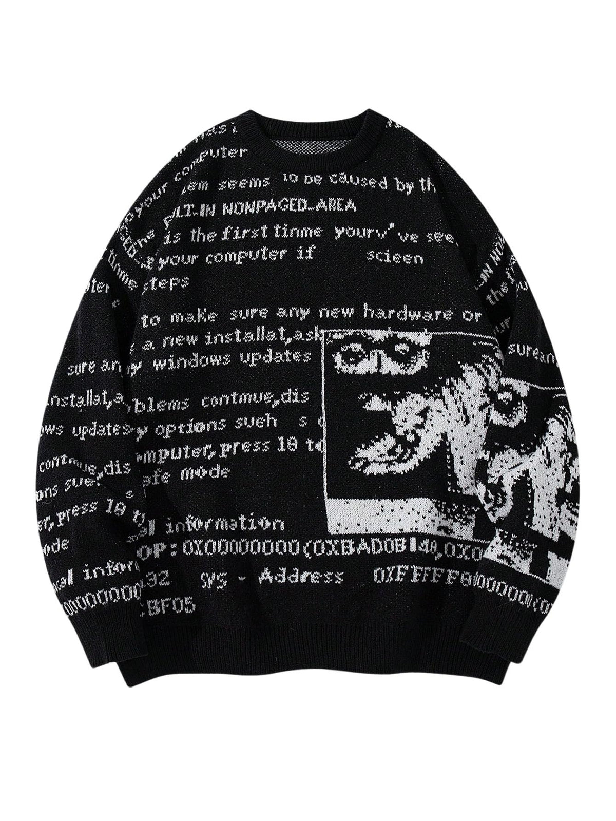 BEAUDRM Men's 2026 Halloween Sweaters Grunge Goth Oversized Fall Sweaters