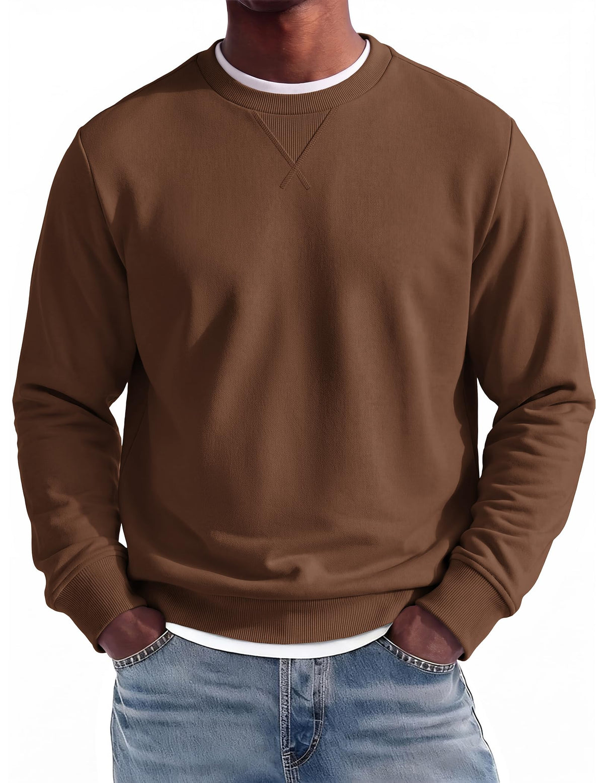 COOFANDY Mens Crewneck Sweatshirt Lightweight Casual Fall Winter Pullovers