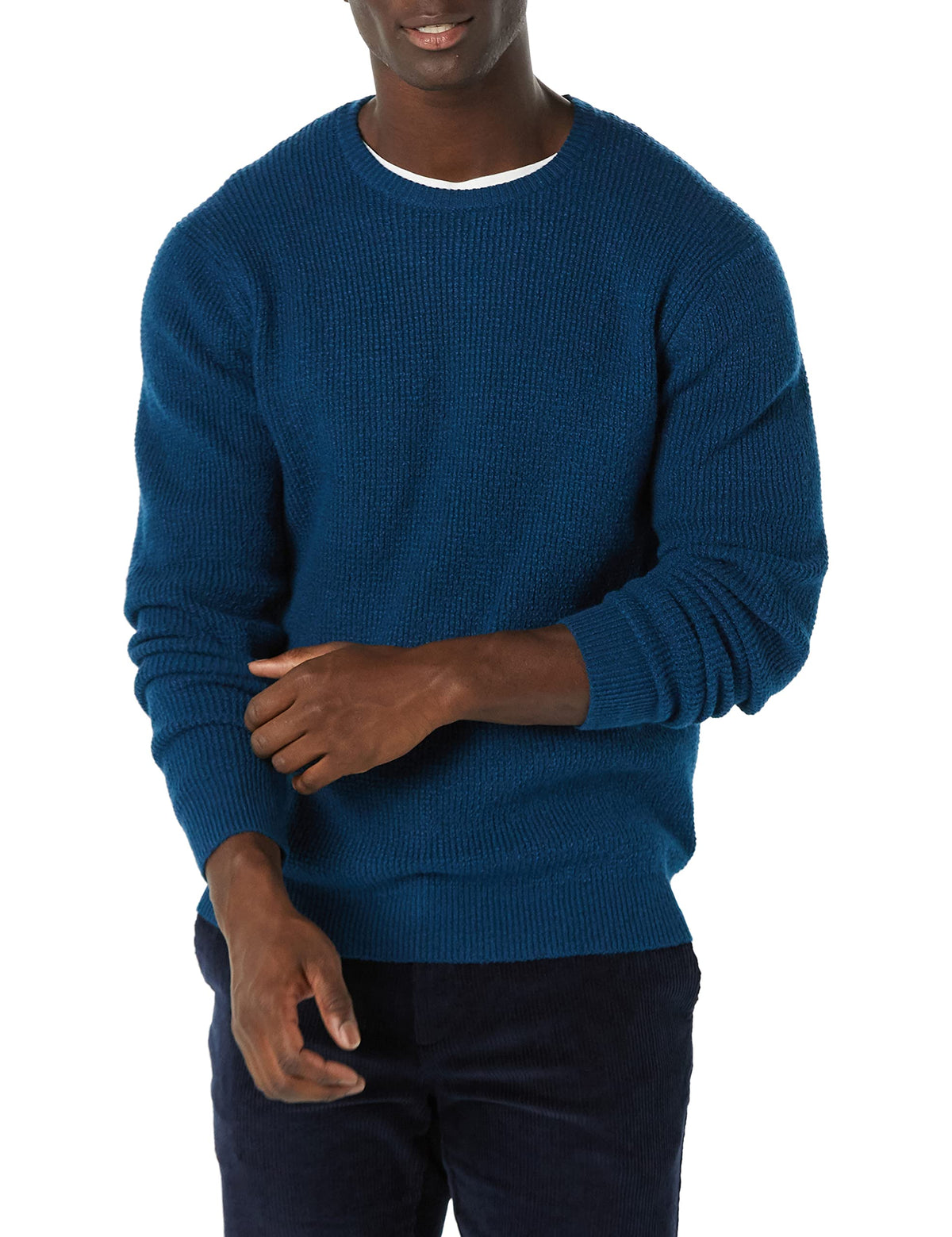 Amazon Essentials Men's Long-Sleeve Soft Touch Waffle Stitch Crewneck Sweater
