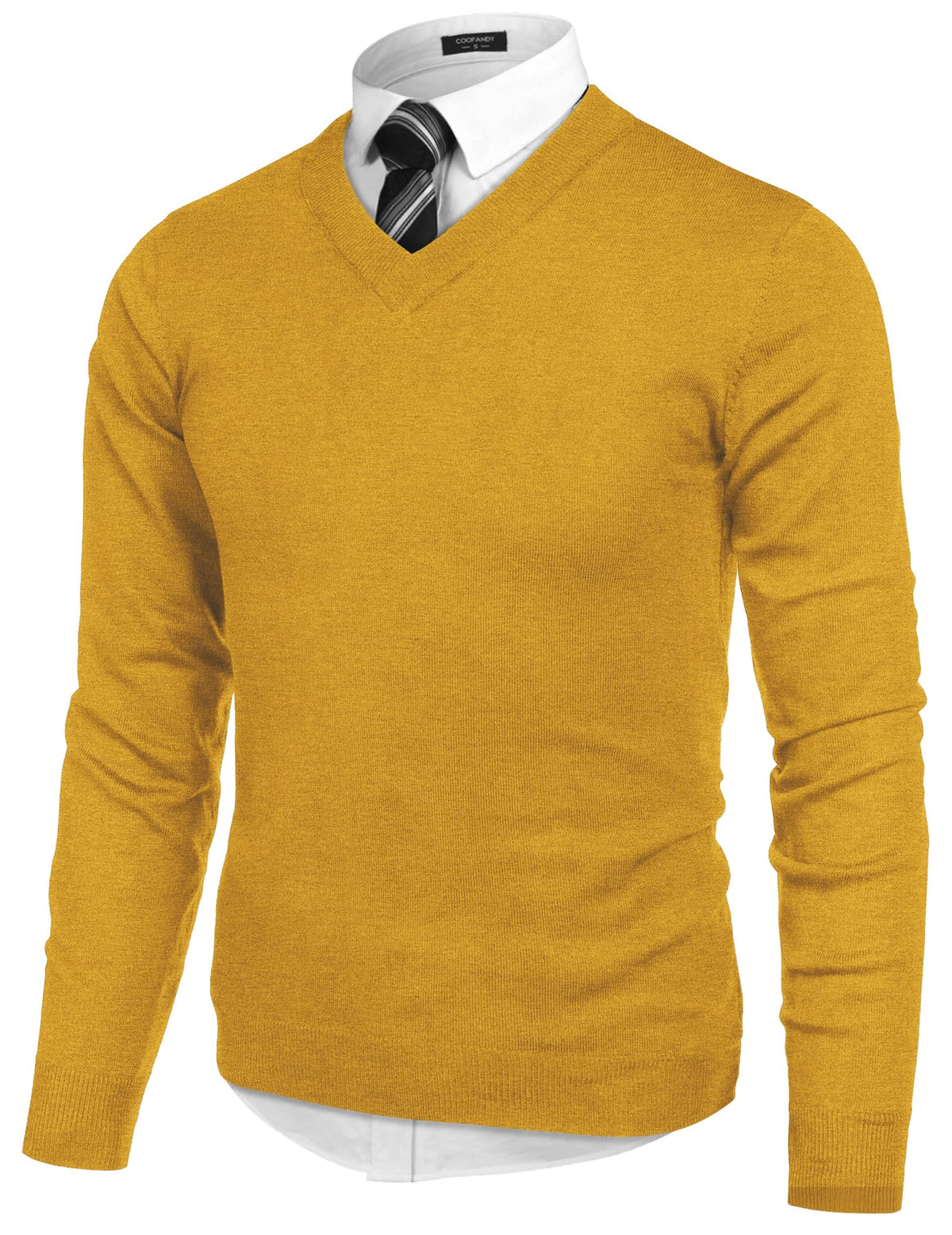 COOFANDY Mens V Neck Dress Sweater Knit Long Sleeve Pullover Sweaters