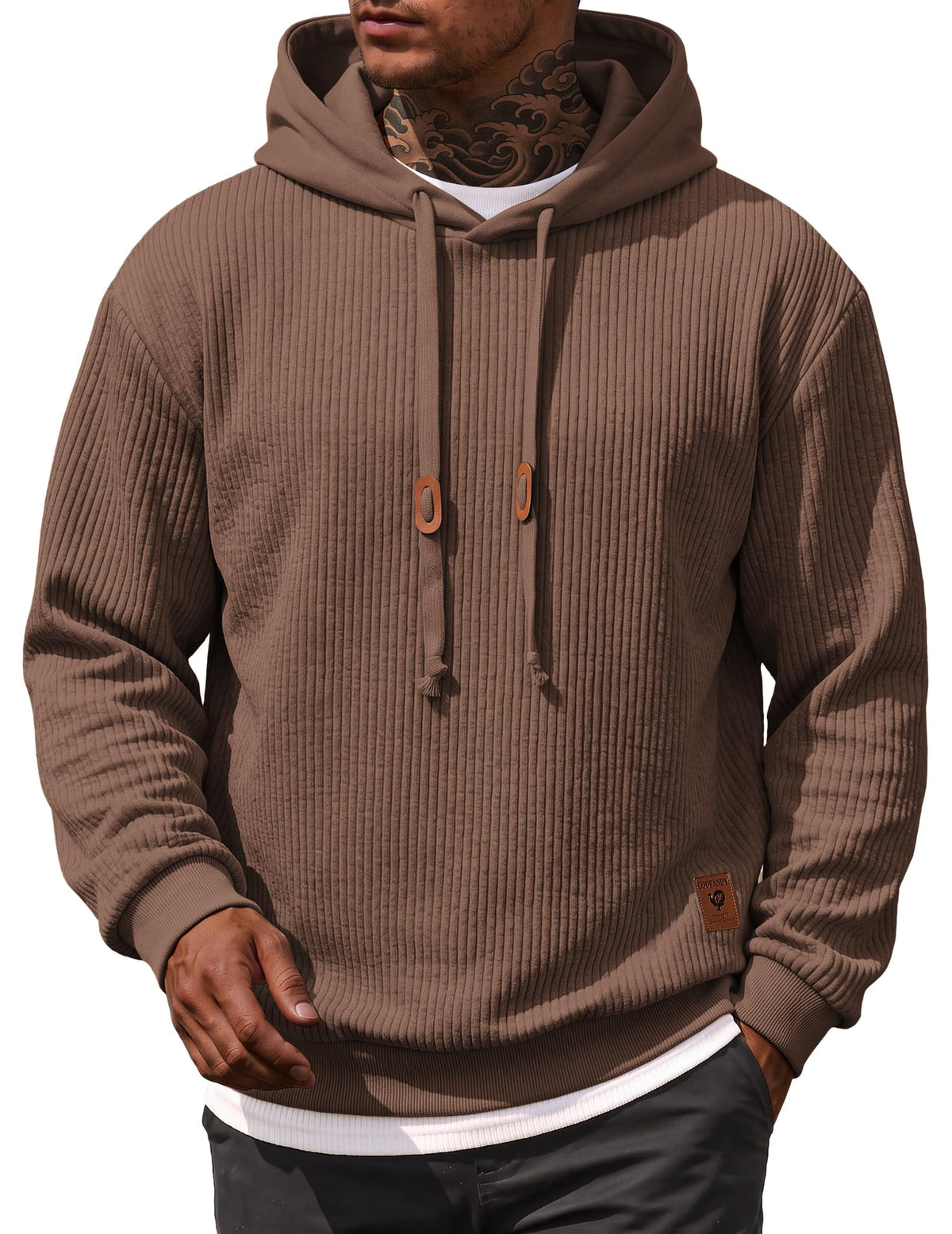 COOFANDY Men Hoodies Sweatshirt Casual Long Sleeve Drawstring Hood Pullover