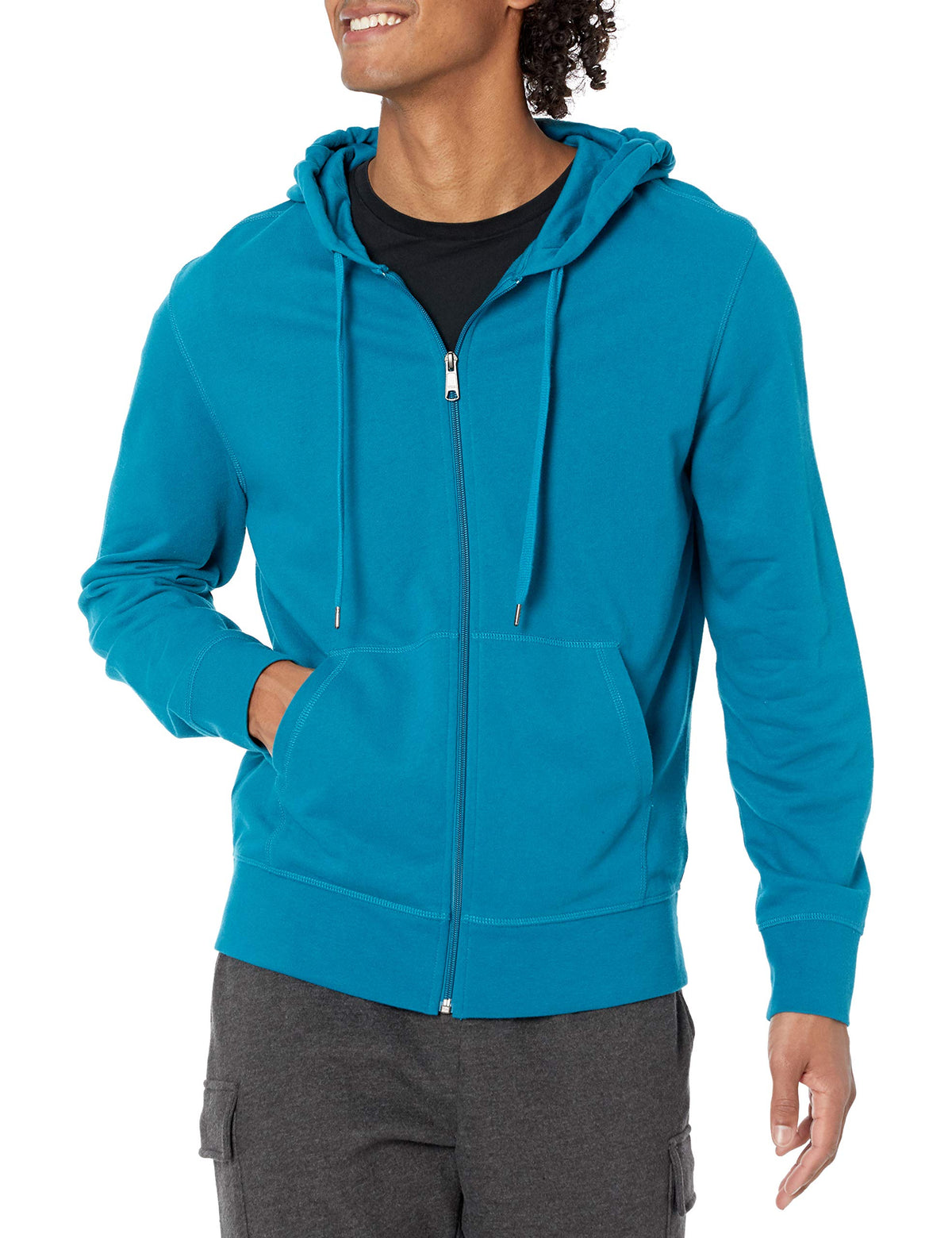 Amazon Essentials Men's Lightweight French Terry Full-Zip Hoodie, Regular Fit