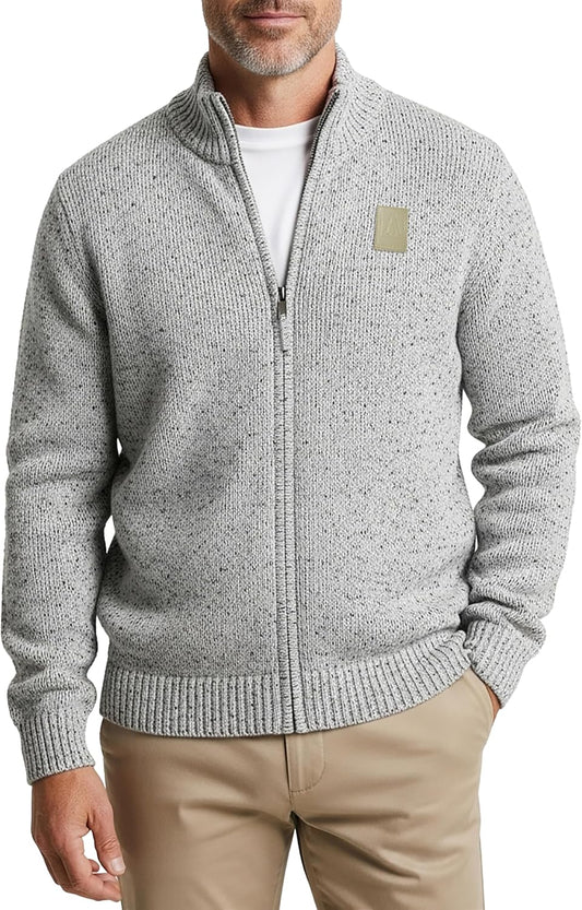 Andrew Scott Men's Cardigan Sweater | 100% Cotton Full Zipper Up Knitted Jacket | Multi Packs