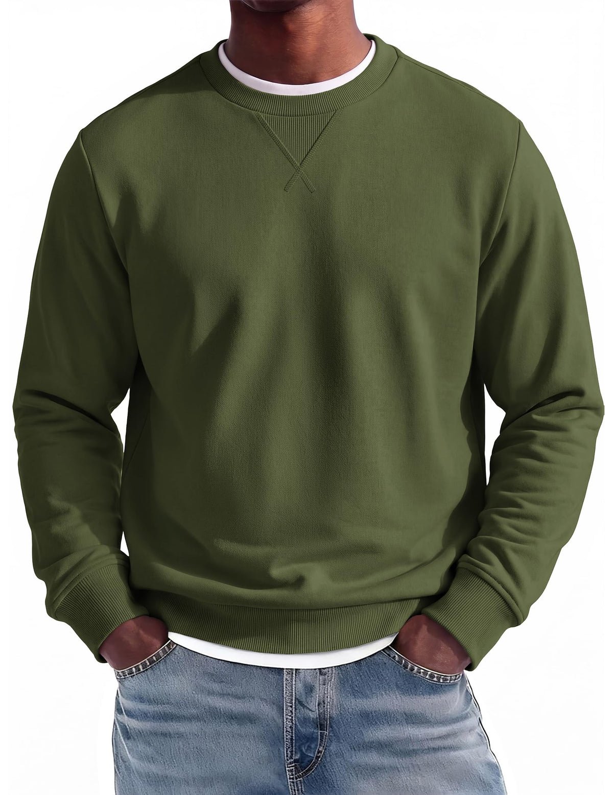COOFANDY Mens Crewneck Sweatshirt Lightweight Casual Fall Winter Pullovers