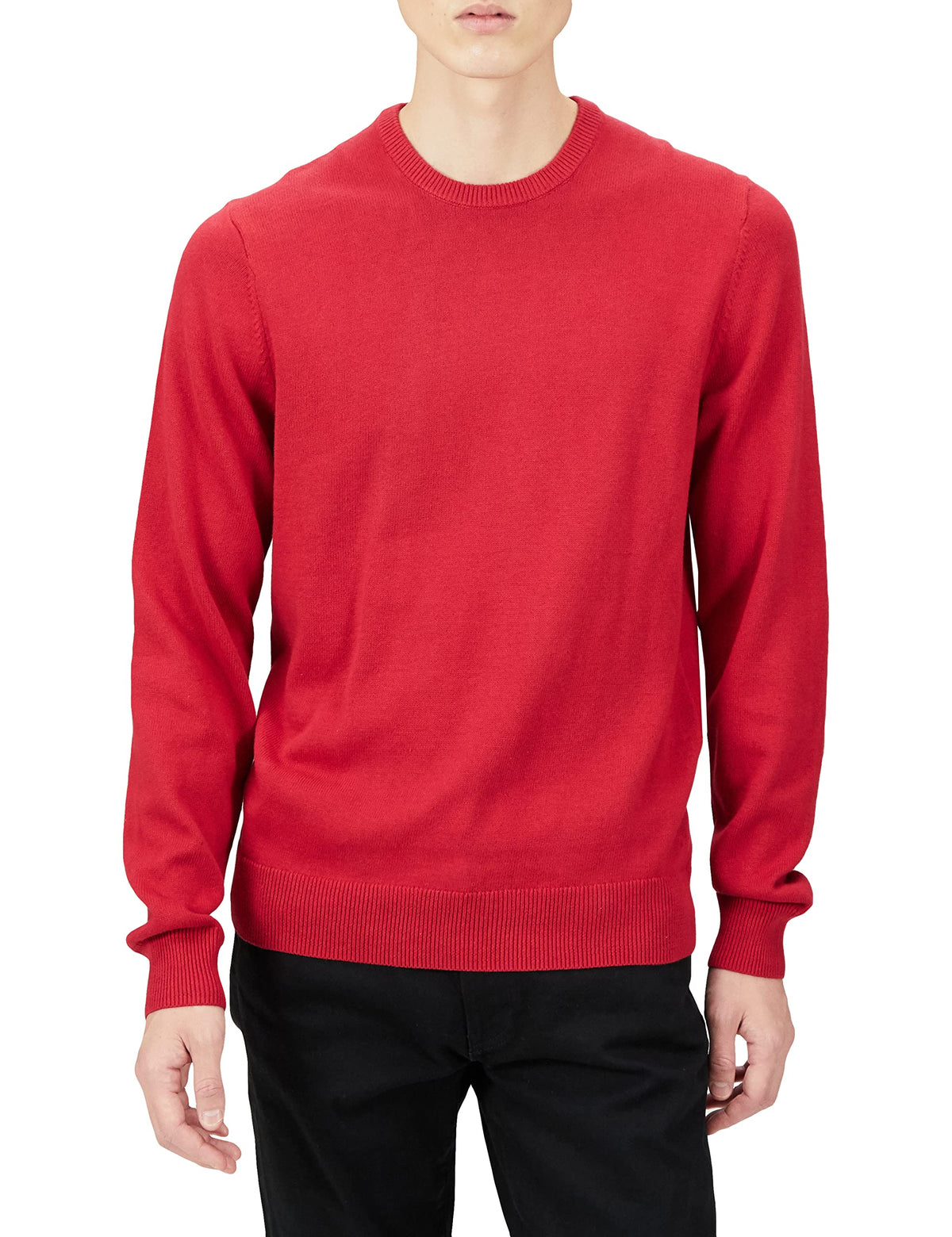 Amazon Essentials Men's Cable Knit Long-Sleeve Crewneck Sweater, 100% Cotton, Big & Tall Options Available