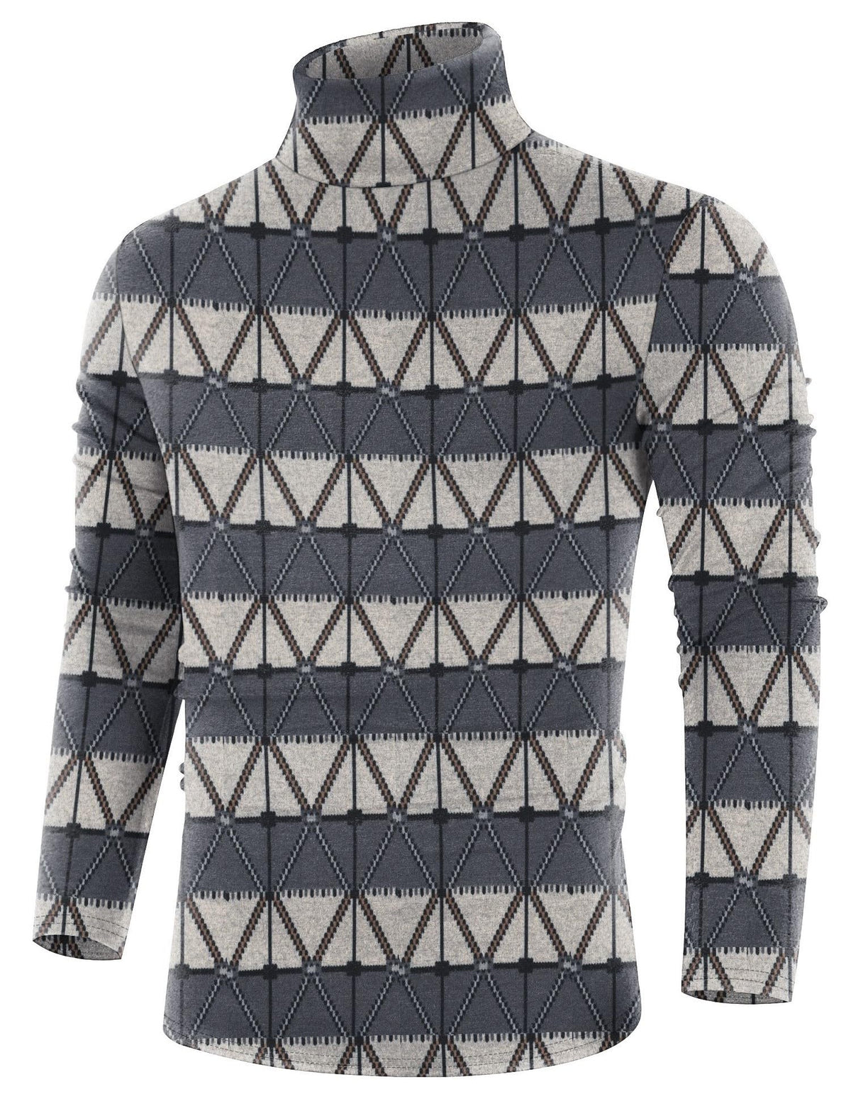 Poriff Men's Casual Slim Fit Basic Tops Knitted Lightweight Turtleneck Pullover Sweater
