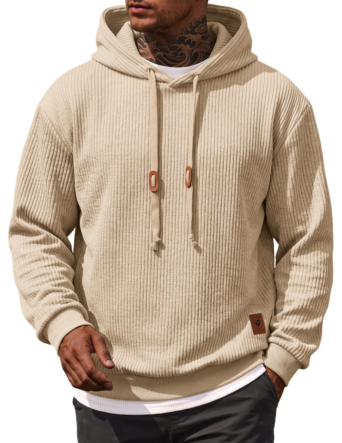 COOFANDY Men Hoodies Sweatshirt Casual Long Sleeve Drawstring Hood Pullover