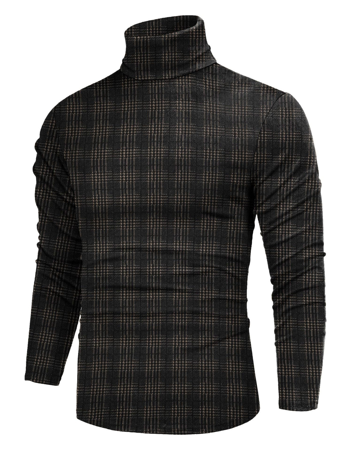 Poriff Men's Casual Slim Fit Basic Tops Knitted Lightweight Turtleneck Pullover Sweater