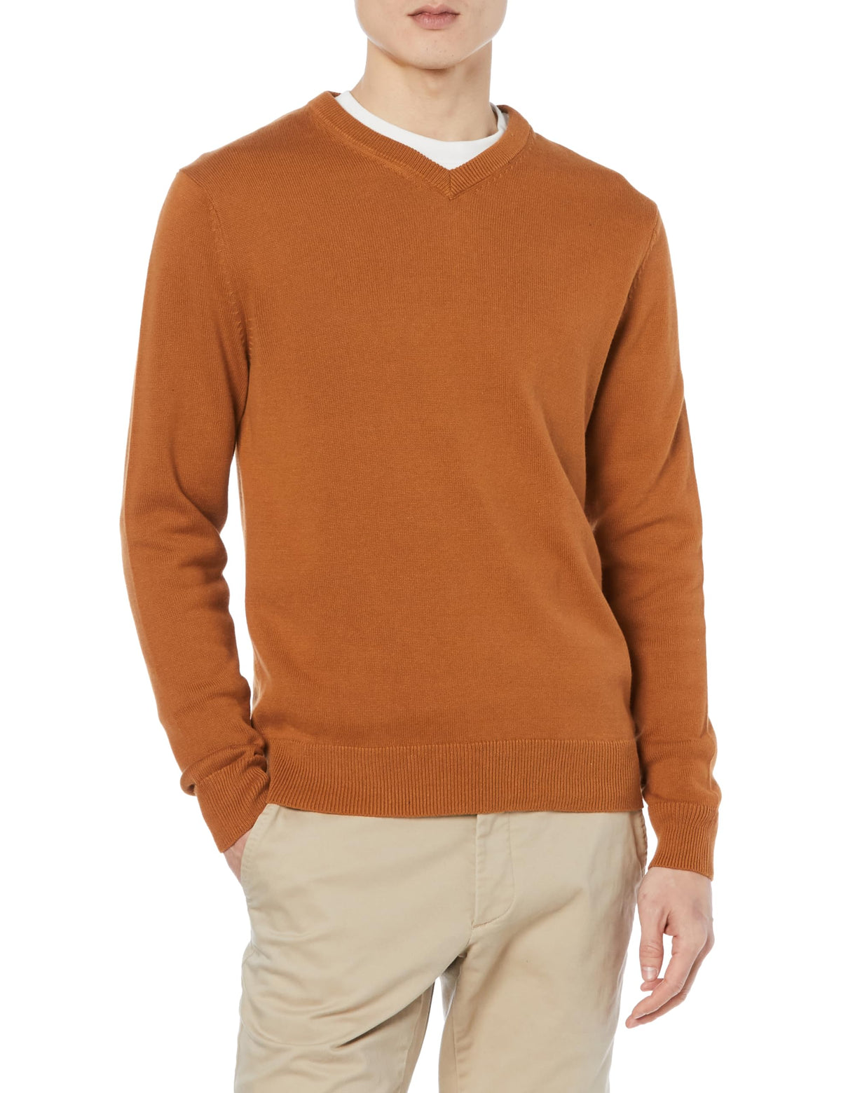 Amazon Essentials Men's Regular Fit Cotton V-Neck Pullover Sweater (Available in Big & Tall)