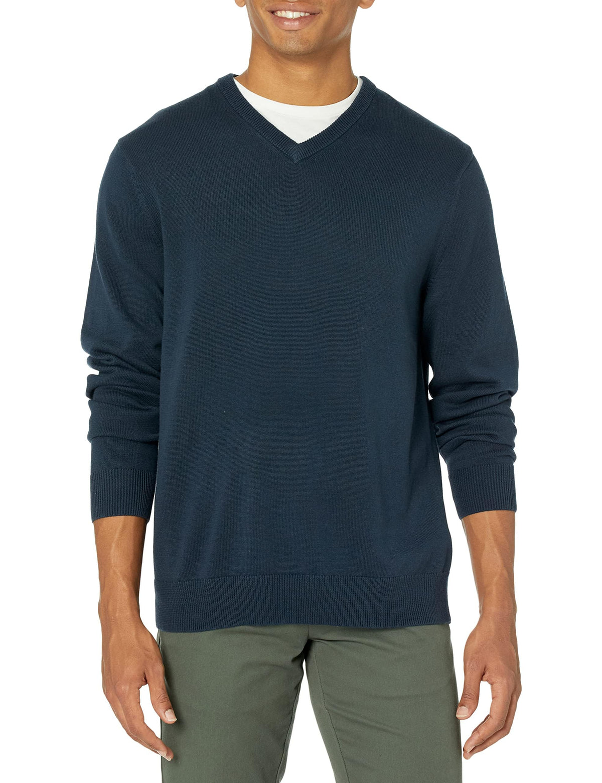 Amazon Essentials Men's Regular Fit Cotton V-Neck Pullover Sweater (Available in Big & Tall)