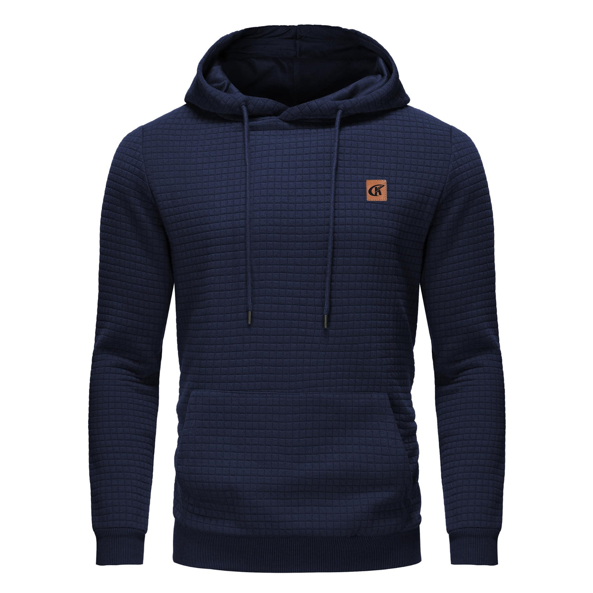 Yundobop Men's Pullover Hoodies Plaid Jacquard with Kangaroo Pocket