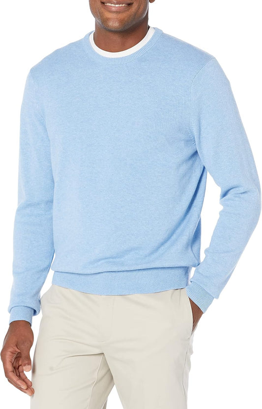 Amazon Essentials Men's Cable Knit Long-Sleeve Crewneck Sweater, 100% Cotton, Big & Tall Options Available