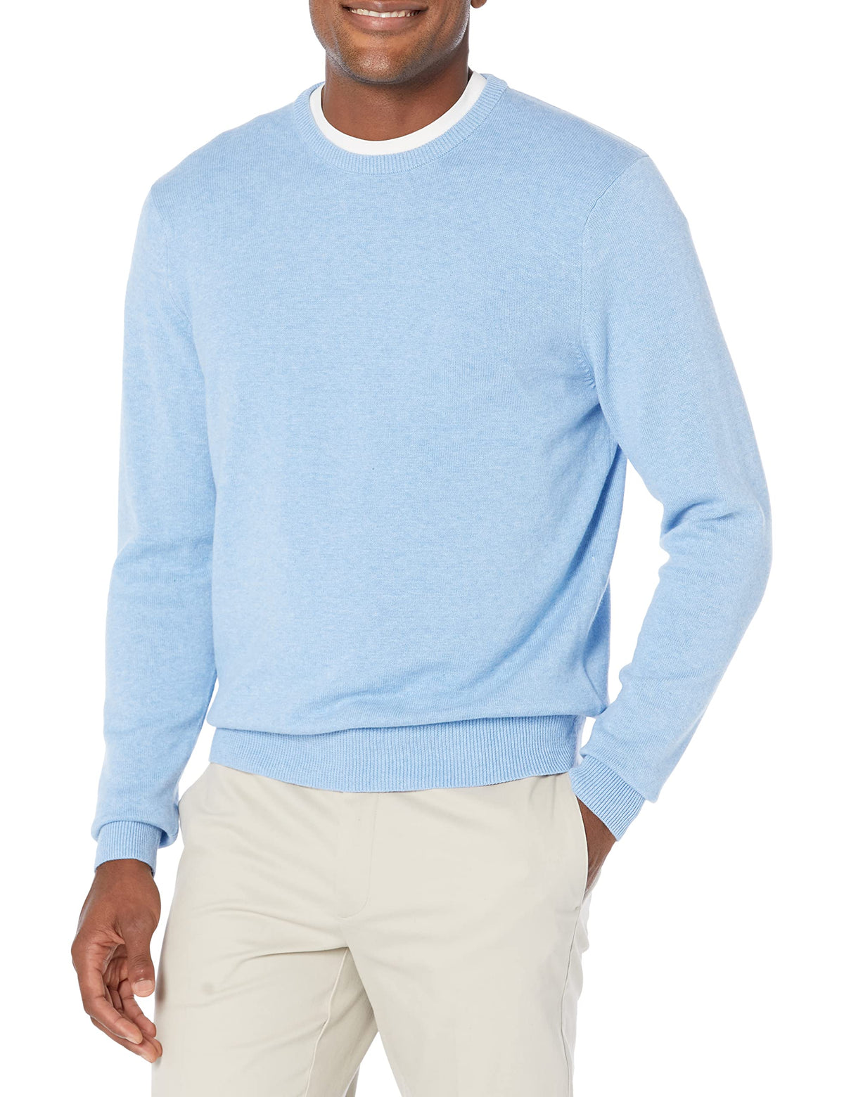 Amazon Essentials Men's Cable Knit Long-Sleeve Crewneck Sweater, 100% Cotton, Big & Tall Options Available