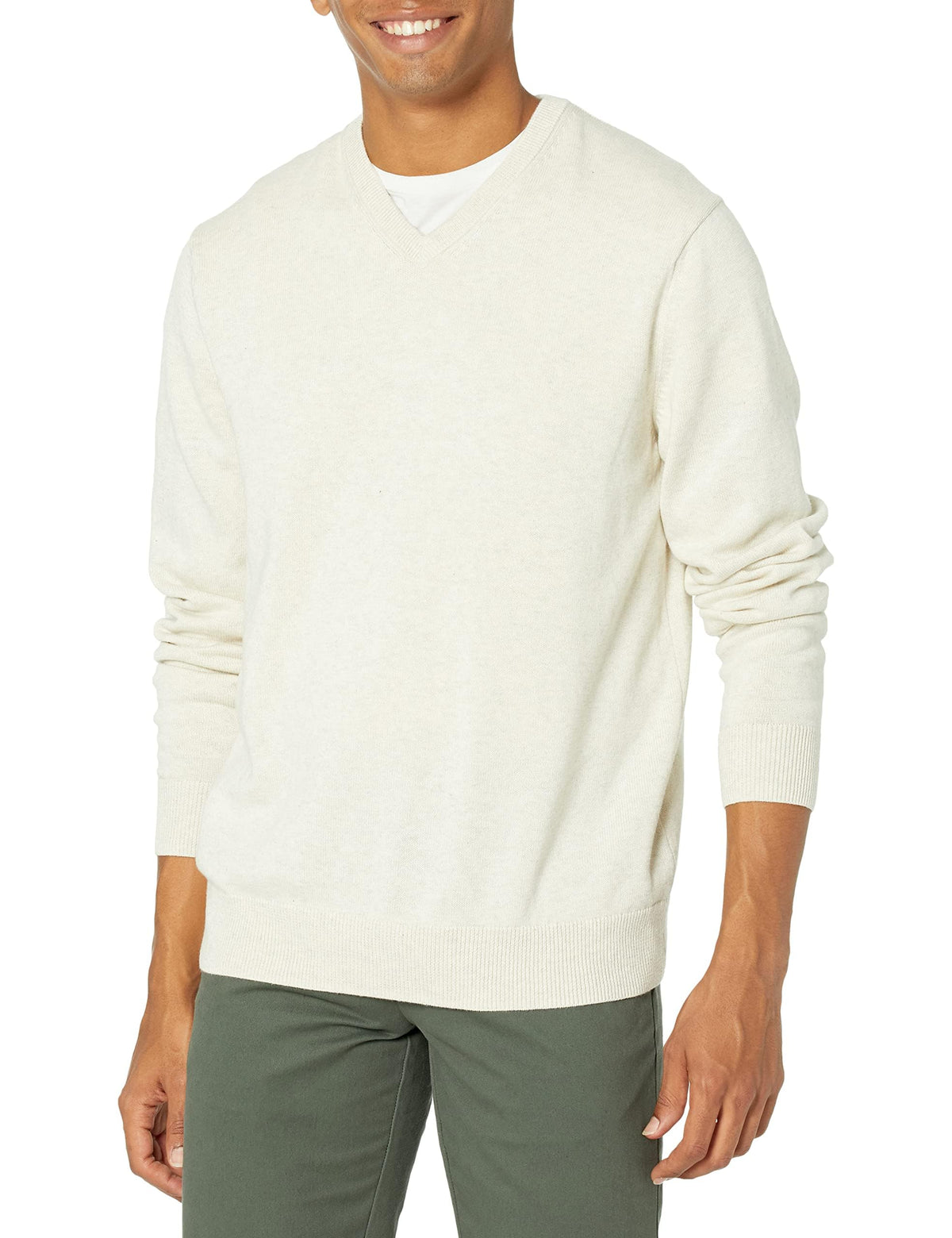 Amazon Essentials Men's Regular Fit Cotton V-Neck Pullover Sweater (Available in Big & Tall)