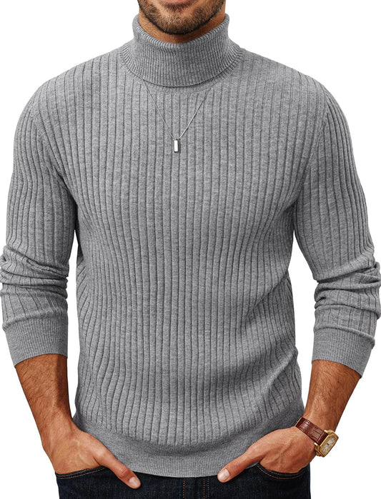 PJ PAUL JONES Men's Turtleneck Sweater Slim Fit Knitted Pullover